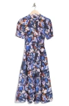 Derek Lam 10 Crosby Alexandra Puff Sleeve Midi Shirtdress In Blue