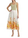 Derek Lam 10 Crosby Alexia Organza Pleated Maxi Skirt In White Papaya