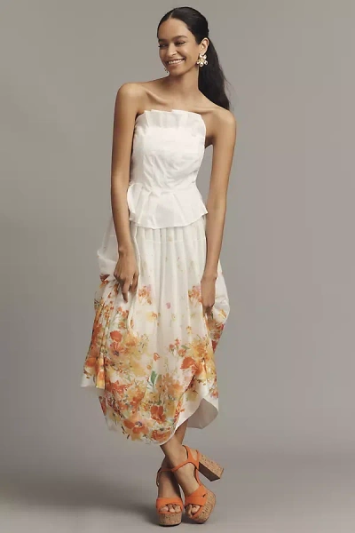 Derek Lam 10 Crosby Alexia Organza Pleated Skirt In White