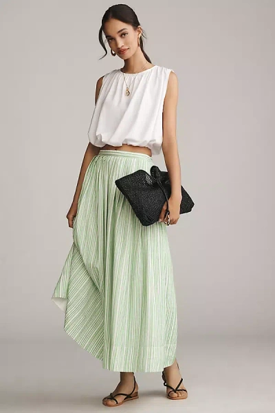 Derek Lam 10 Crosby Alexia Pleated Striped Midi Skirt
