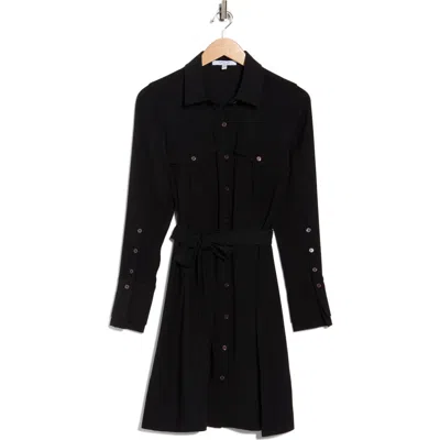Derek Lam 10 Crosby Alexis Long Sleeve Shirtdress In Black