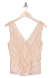 Derek Lam 10 Crosby Women's Alix Striped Linen & Silk Top In Peach Multi