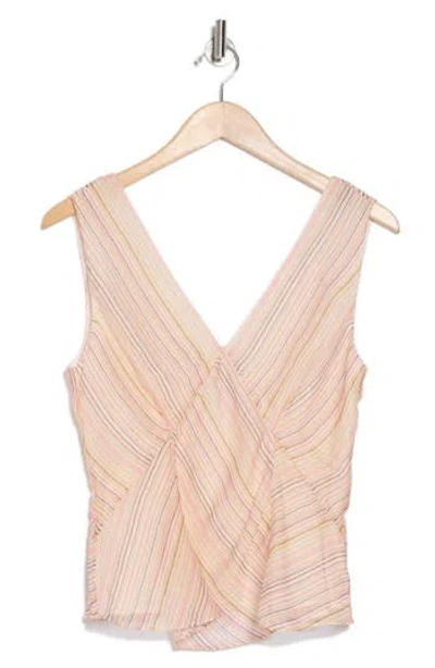 Derek Lam 10 Crosby Women's Alix Striped Linen & Silk Top In Peach Multi