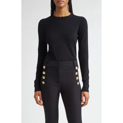 Derek Lam 10 Crosby Alizee Crewneck Cotton & Cashmere Sweater In Black