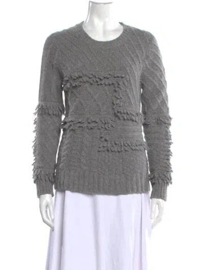 Pre-owned Derek Lam 10 Crosby Alpaca Crew Neck Sweater In Gray