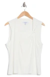Derek Lam 10 Crosby Alya Draped Shell In Blanc De Blanc