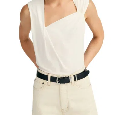 Derek Lam 10 Crosby Alya Sleeveless Draped Top In Blanc In White