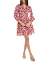 Derek Lam 10 Crosby Amelia Gathered Floral-print Cotton-gauze Mini Dress In Pink