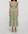 DEREK LAM 10 CROSBY ANASTASIA RUFFLE MAXI DRESS IN YELLOW MULTI