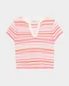Derek Lam 10 Crosby Andy Stripe Corded Mesh Cotton Blend Sweater In Multi