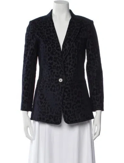 Pre-owned Derek Lam 10 Crosby Animal Print Blazer In Blue