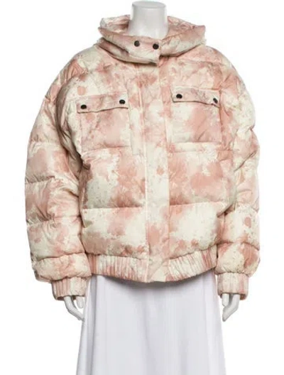 Pre-owned Derek Lam 10 Crosby Animal Print Down Coat In Pink