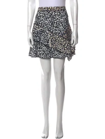 Pre-owned Derek Lam 10 Crosby Animal Print Mini Skirt In Black