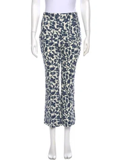 Pre-owned Derek Lam 10 Crosby Animal Print Wide Leg Pants In Blue