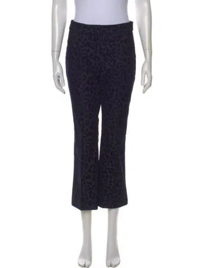 Pre-owned Derek Lam 10 Crosby Animal Print Wide Leg Pants In Blue