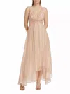 Derek Lam 10 Crosby Anna Stripe V-neck Midi Dress In Orange