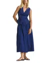 Derek Lam 10 Crosby Annika Mixed Media Dress In Blue
