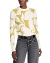 Derek Lam 10 Crosby Antoine Intarsia Crewneck Sweater In Flax Multi