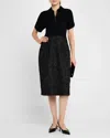 Derek Lam 10 Crosby Antoinette Mixed-media Midi Polo Dress In Black