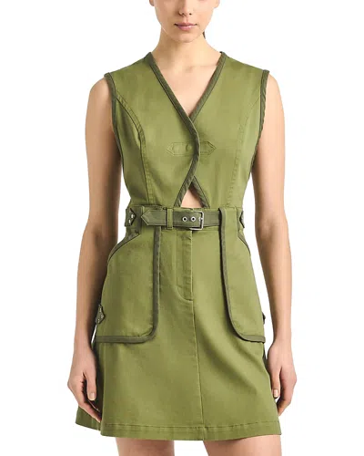 Derek Lam 10 Crosby Apollo Twill Dress In Green