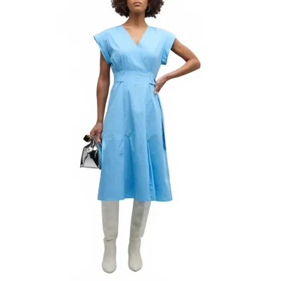 Derek Lam 10 Crosby Arabella Belted Midi Dress In Azure In Blue
