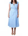 Derek Lam 10 Crosby Arabella Belted Midi Dress In Azure In Blue
