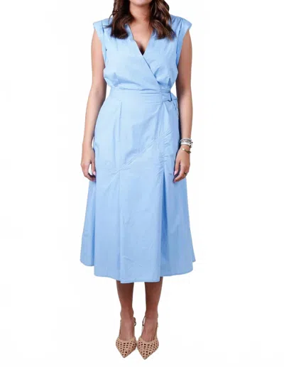 DEREK LAM 10 CROSBY ARABELLA BELTED MIDI DRESS IN AZURE