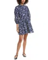 Derek Lam 10 Crosby Arbi Bracelet-sleeve Shirtdress In Blue