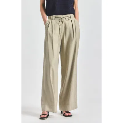 Derek Lam 10 Crosby Archer Pleat Front Wide Leg Pants In Green