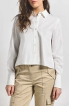 Derek Lam 10 Crosby Aria Pleated-back Cropped Shirt In Soft White