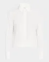 Derek Lam 10 Crosby Aria Pleated-back Cropped Shirt In Soft White