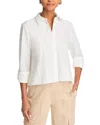 Derek Lam 10 Crosby Aria Pleated-back Cropped Shirt In Soft White