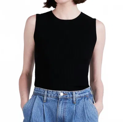 Derek Lam 10 Crosby Ariana Ribbed Sweater Tank In Black