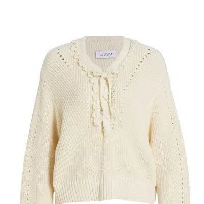Derek Lam 10 Crosby Arif Lace-up Crewneck In Ivory In White