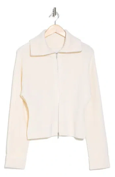 Derek Lam 10 Crosby Armanda Wool Zip Front Sweater In Blanc De Blanc