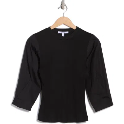 Derek Lam 10 Crosby Arnaldo Mixed Media T-shirt In Black