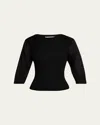 Derek Lam 10 Crosby Arnaldo Mixed Media Tee In Black
