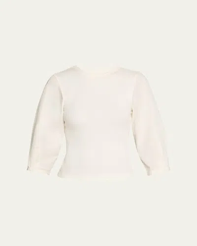 Derek Lam 10 Crosby Arnaldo Mixed Media Tee In Soft White