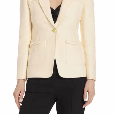 Derek Lam 10 Crosby Assila Single Breasted Braid Trim Jacket In White