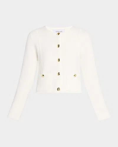 Derek Lam 10 Crosby Aubree Boucle Sweater Jacket In Blanc De Blanc