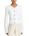 Derek Lam 10 Crosby Aubree Boucle Sweater Jacket In Blanc De Blanc