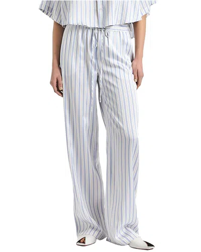 Derek Lam 10 Crosby Aurely Drapey Striped Satin Wide Leg Pant In Multi