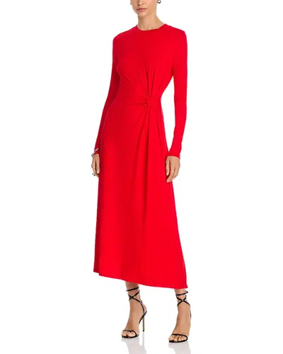Derek Lam 10 Crosby Avise Long Sleeve Twist Detail Jersey Midi Dress In Red