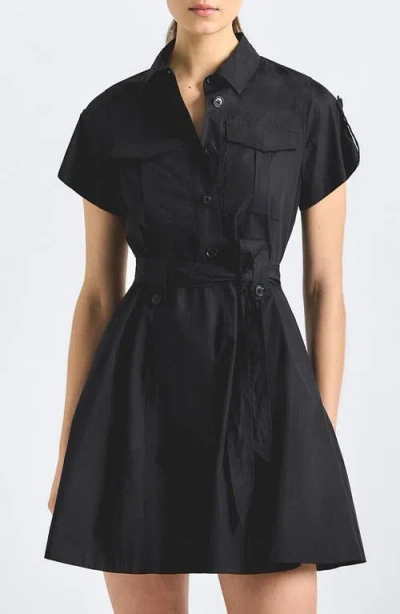 Derek Lam 10 Crosby Azora Poplin Shirtdress In Black