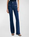 Derek Lam 10 Crosby Barlow Pocket Front Flare Jeans In Clinton