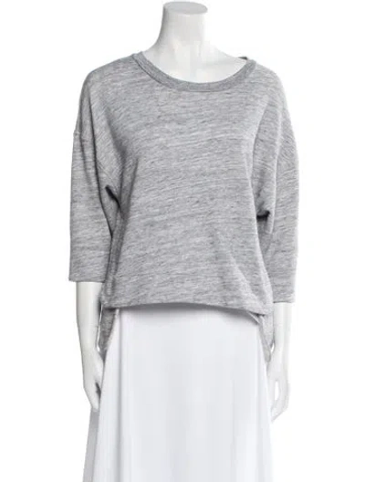 Pre-owned Derek Lam 10 Crosby Bateau Neckline Three-quarter Sleeve Sweatshirt In White