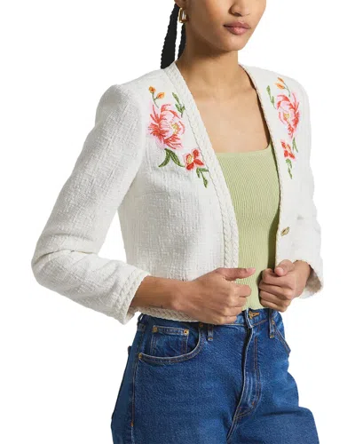 Derek Lam 10 Crosby Bayle Embroidered Tweed Jacket In White