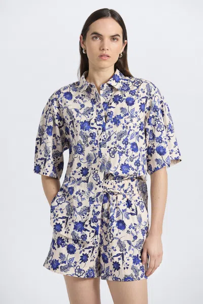 Derek Lam 10 Crosby Belen Floral Cotton Shorts In Multi