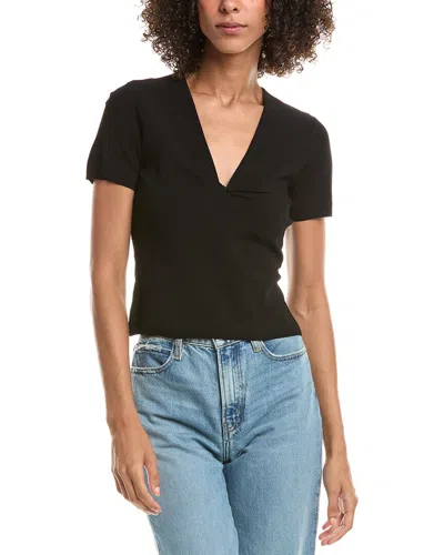 Derek Lam 10 Crosby Belle Compact Knit Twist Front Sweater In Black