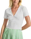 Derek Lam 10 Crosby Belle Short Sleeve Sweater In White